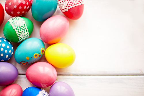 Easter symbols on white background