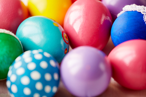 Variety of decorative Easter eggs