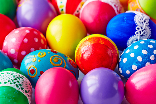 Painted Easter eggs background