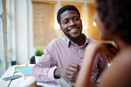 Businessman communicating with his colleague