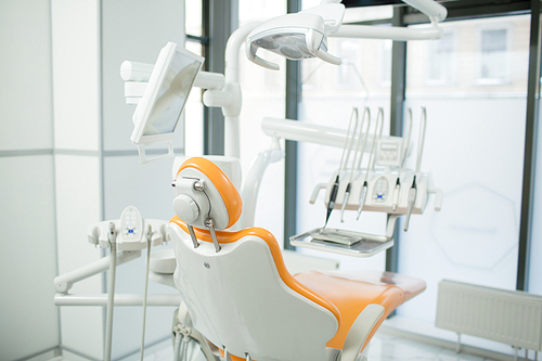 Dentistry armchair and other equipment necessary for dental check-up and treatment