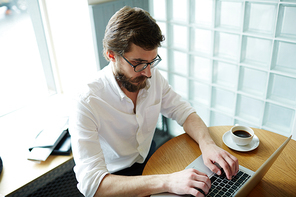 Serious man looking for job in the net