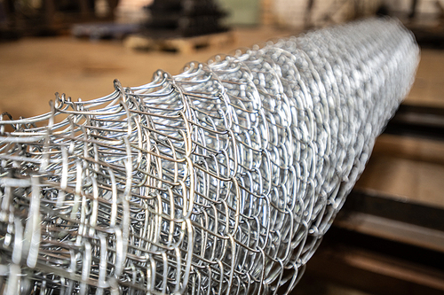 Part of rolled metallic industrial net used in machinebuilding or other branch of heavy industry