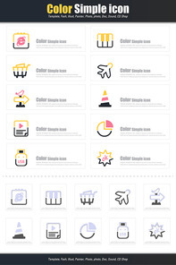 Color simple icons