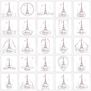 set of eiffel tower wallpapers