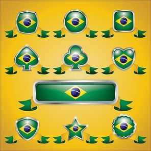 collection of brazil flag icons