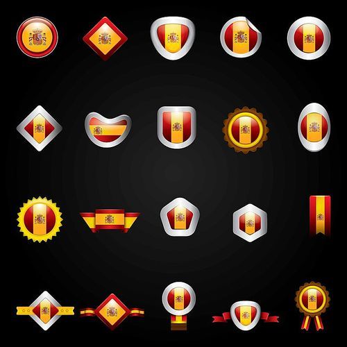 collection of spain flag icons