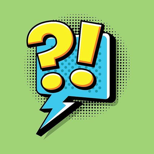 comic effect exclamation and question sign