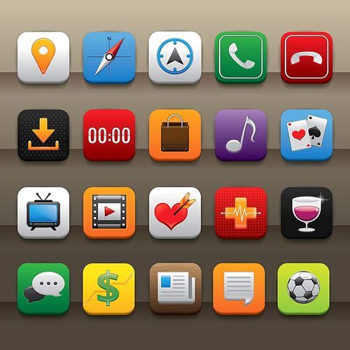 set of mobile application icons