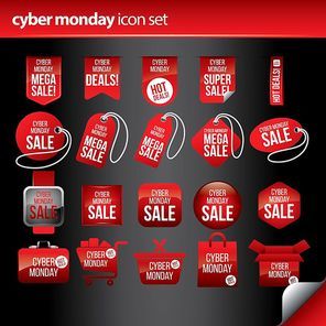 cyber monday icon set