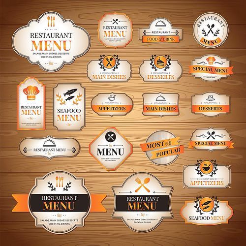 collection of menu icons