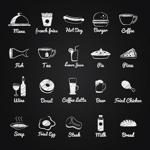 collection of restaurant menu icons