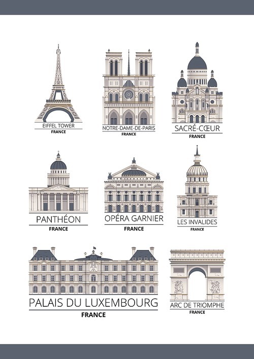 set of france monuments
