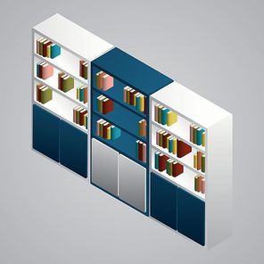 isometric bookshelf