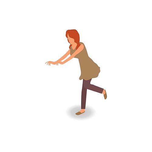 isometric woman running