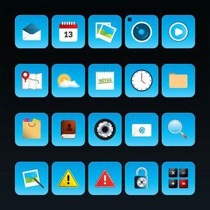 collection of mobile app icons