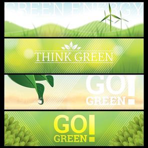 set of go green banners