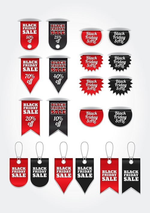 set of black friday sale icons