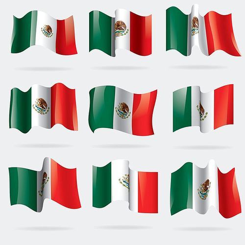 set of mexico flags