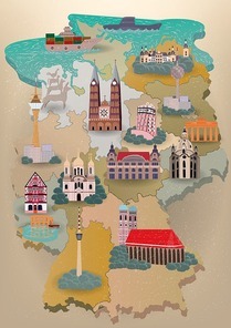 germany map with landmarks