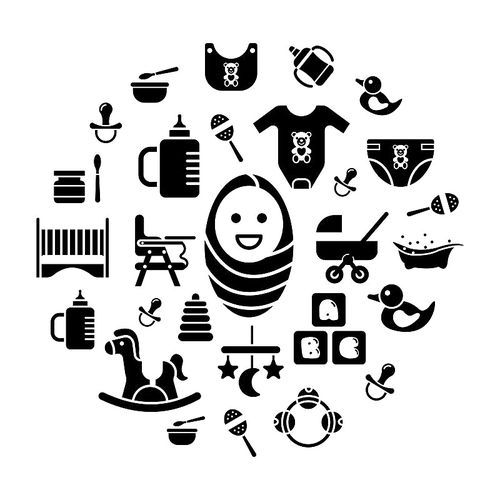 set of baby icons