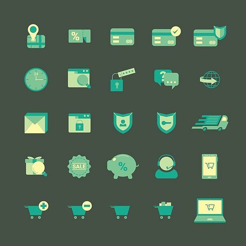 collection of online shopping icons