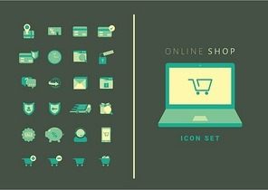 collection of online shopping icons