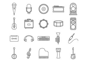 set of musical icons