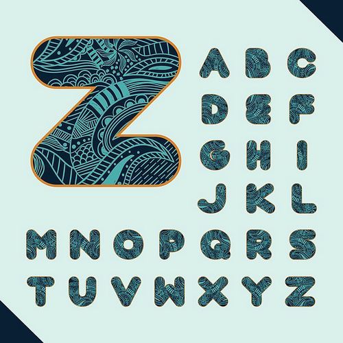 set of decorative alphabets