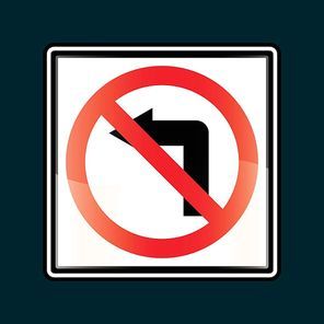 no left turn sign