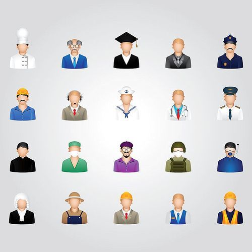set of job icons