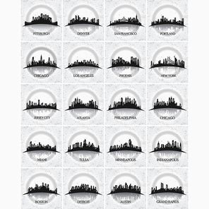 set of usa state cities