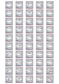 set of navigation pointers indicating usa states on usa map