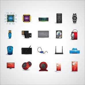 electronic device icon set