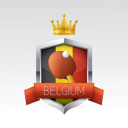 belgium flag with racket and ball
