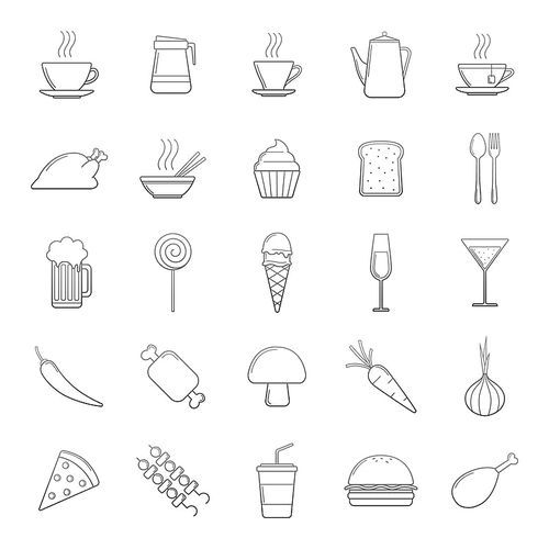 food and beverage icon set