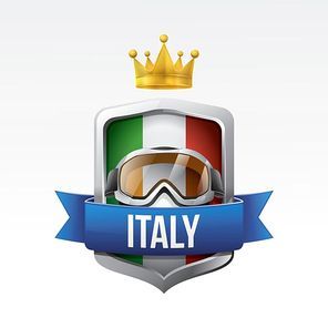 italy flag with motorcycle goggles