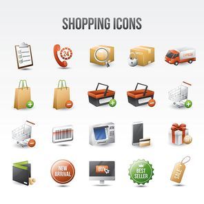 shopping icon set