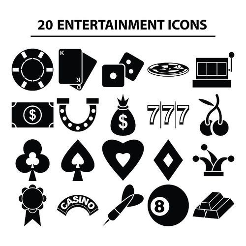 set of entertainment icons