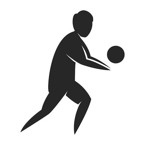 silhouette of man playing with ball