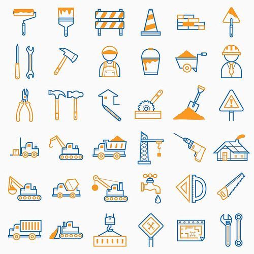 set of construction icons