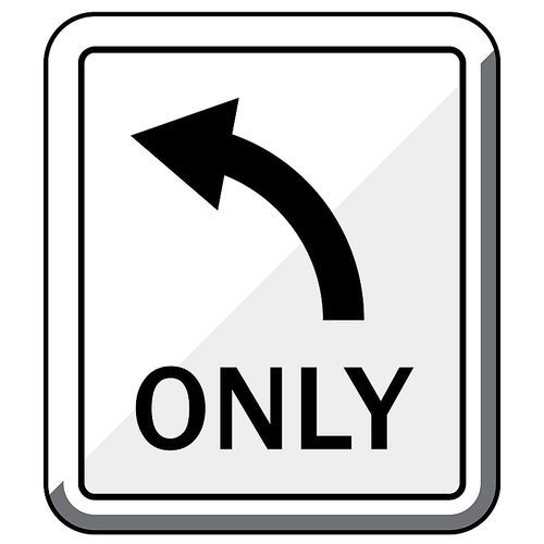 left curve only sign