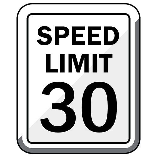 speed limit 30 road sign