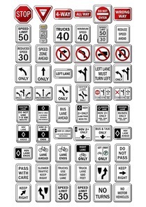 set of road signs