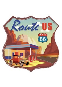 route us 66 road sign