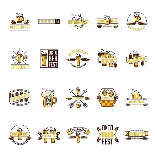 collection of oktoberfest icons