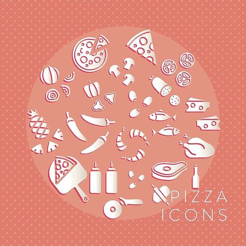 collection of pizza icons