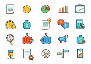 set of business icons