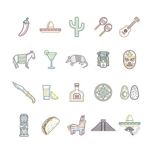collection of mexico icons