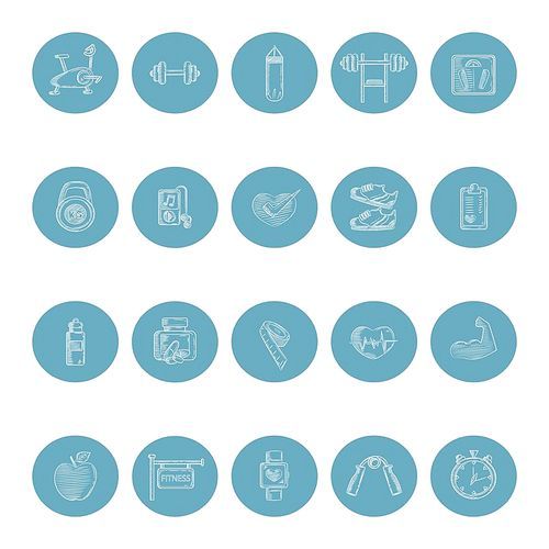 collection of fitness icons